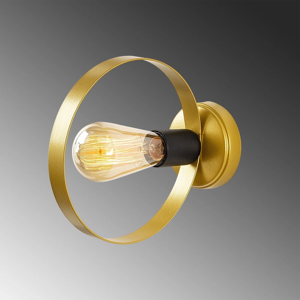 Aplique de Parede Halka – Dourado e Preto – 4 x 23 cm