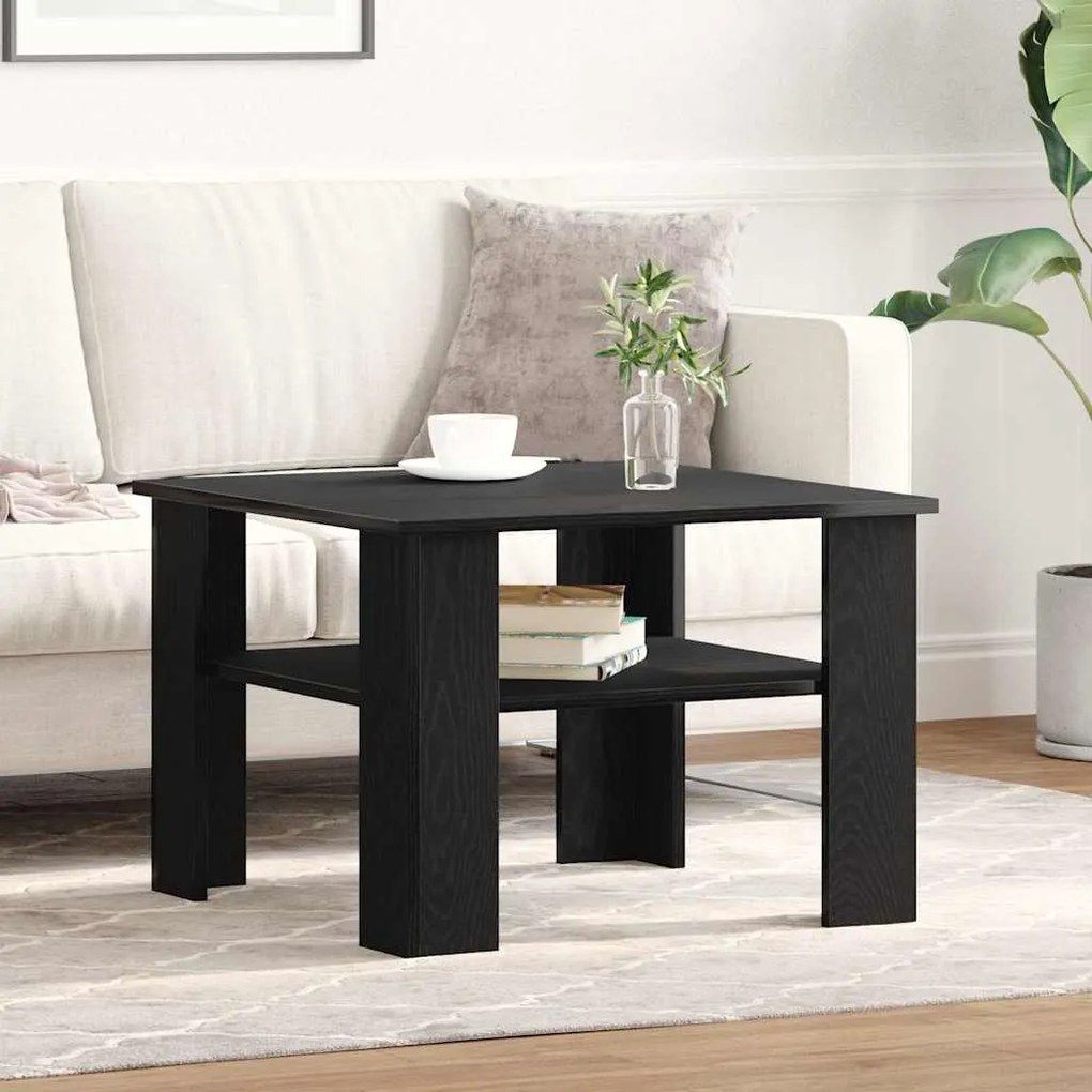 Mesa de Centro vidaXL Preta em Carvalho 60x60x42 cm em Madeira de Enge