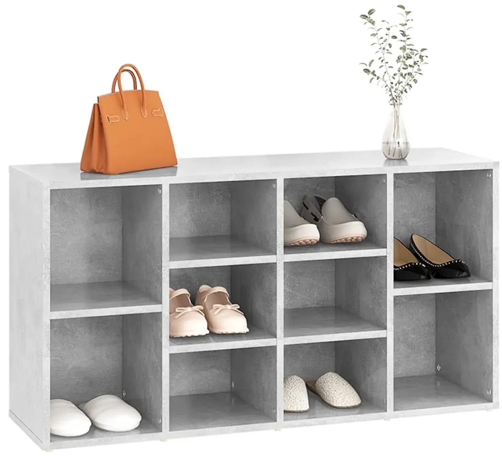 Sapateira 103x30x54,5 cm contraplacado cinzento cimento