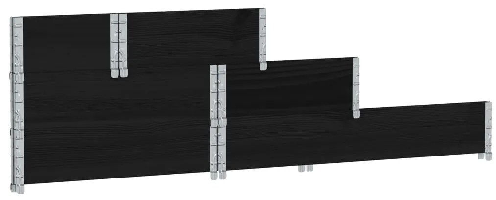 Canteiro elevado de 3 níveis 120x80 cm pinho maciço preto