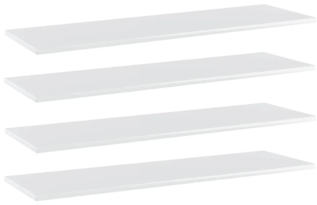 vidaXL Prateleiras estante 4pcs 100x30x1,5cm contrap. branco brilhante