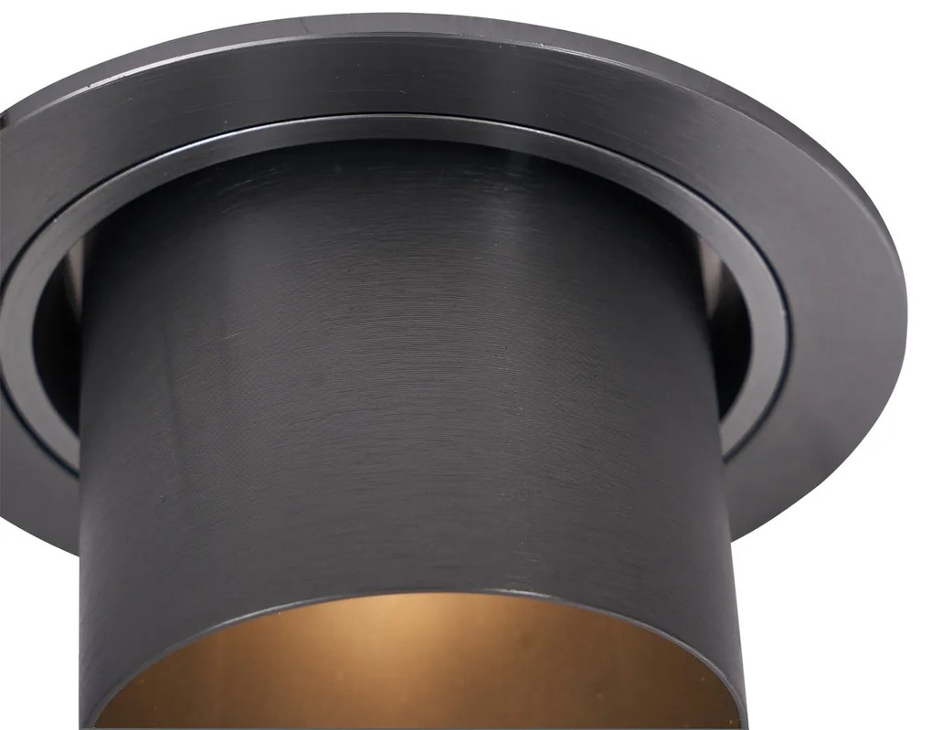 Set van 6 moderne inbouwspots gunmetal GU10 50mm rond kantelbaar - Installa Moderno