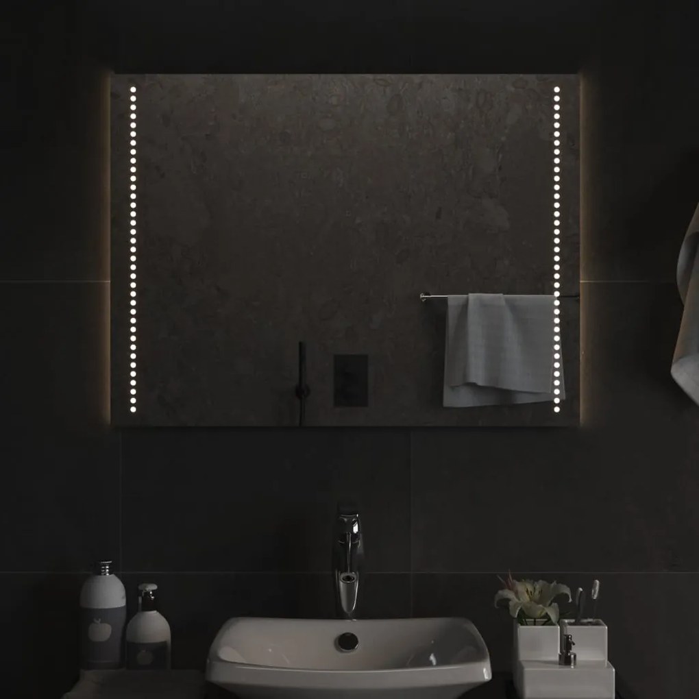 151730 vidaXL Espelho de casa de banho com luzes LED 80x60 cm