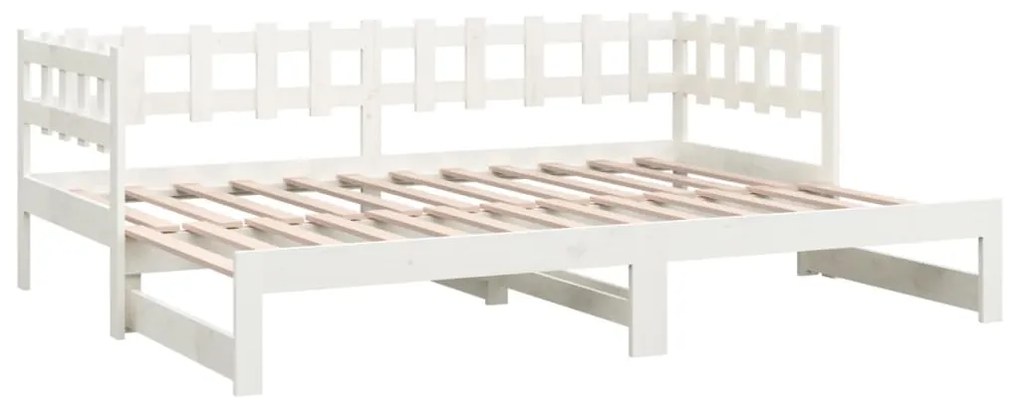 Sofá-cama de puxar 2x(80x200) cm pinho maciço branco