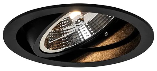 Foco embutido redondo preto ajustável - Chuck 111