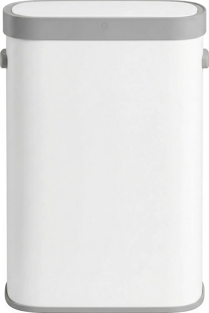 Caixote do lixo com sensor, caixote do lixo automático de 50 L, tampa com fecho suave branco