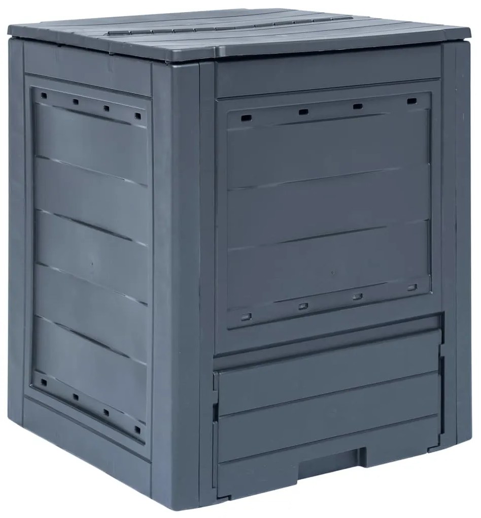 45682 vidaXL Compostor de jardim 60x60x73 cm 260 L cinzento