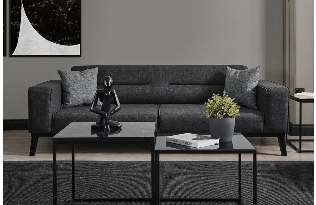 Sofá-cama de 3 Lugares Bali – Antracite – 222 cm x 92 cm x 74 cm