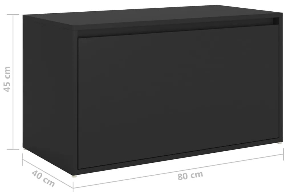 Banco de corredor 80x40x45 cm derivados de madeira preto