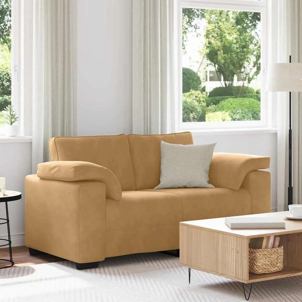 vidaXL Sofá-luvas 120 cm veludo castanho