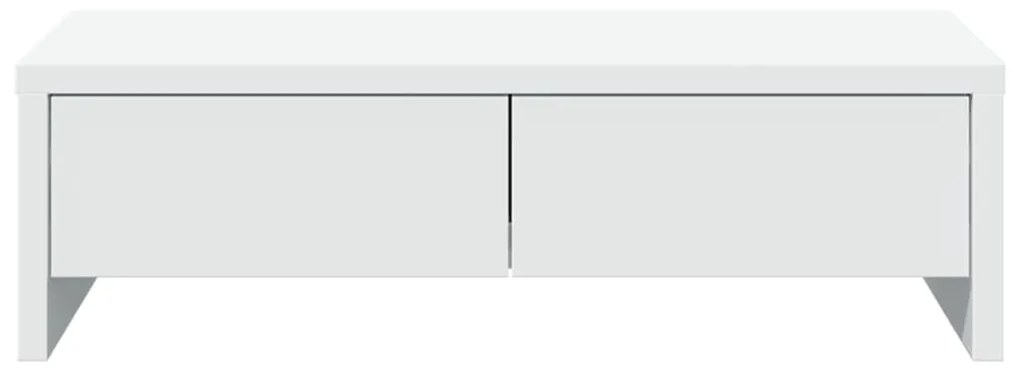 Suporte para monitor com gavetas derivados de madeira branco
