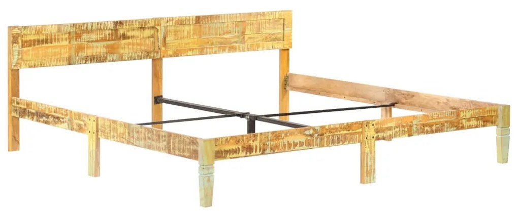 Estrutura de cama madeira recuperada maciça 200x200 cm