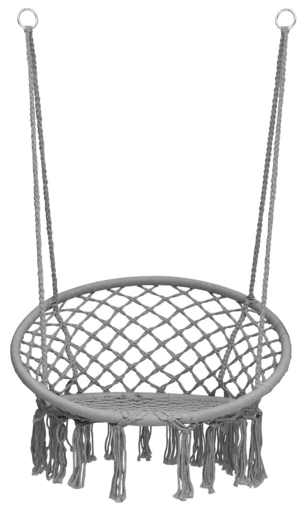 Cadeira de baloiço em rede 80 cm cinzento