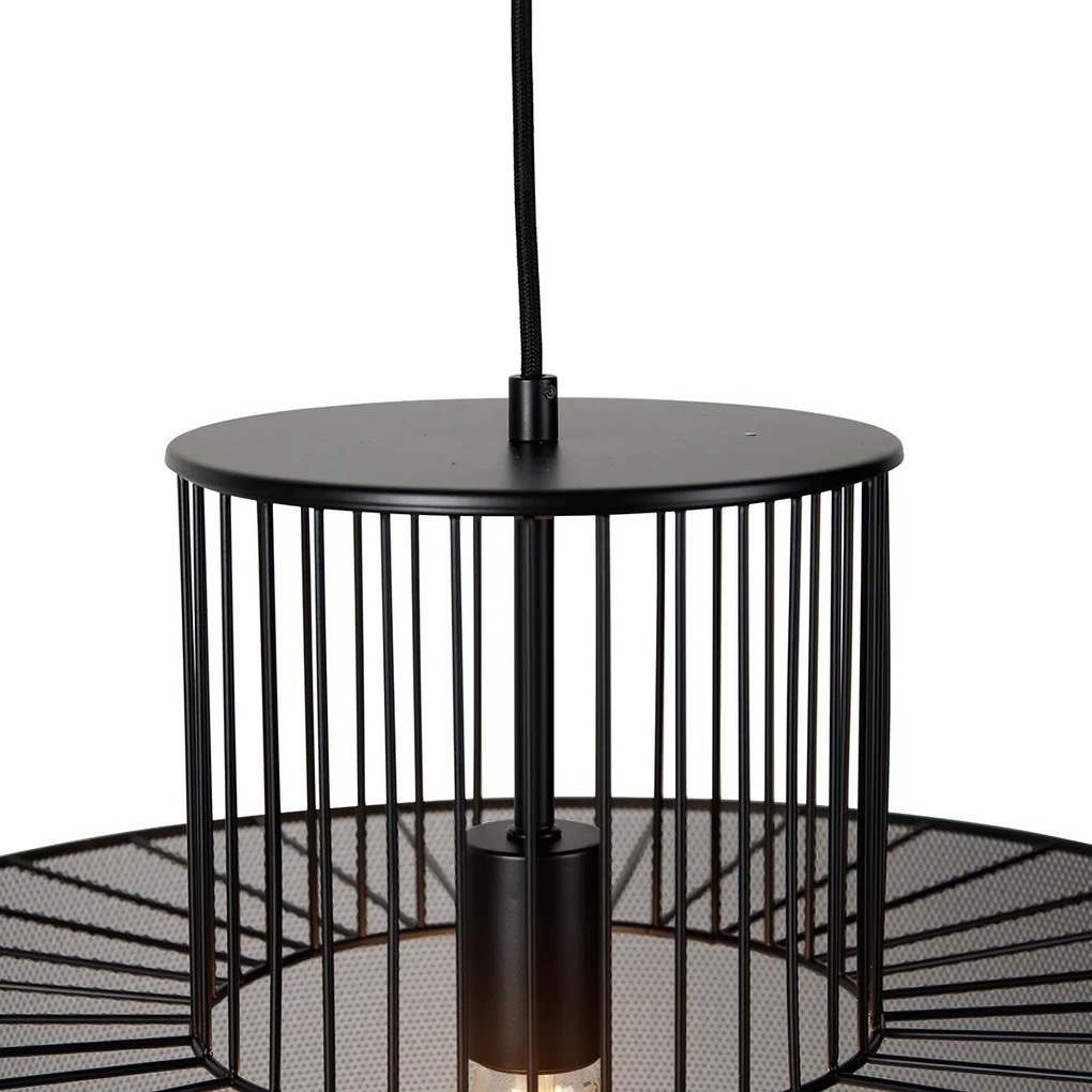LED Candeeiro de suspensão inteligente dourado com preto 50 cm incl. Wifi G95 - Tess Design