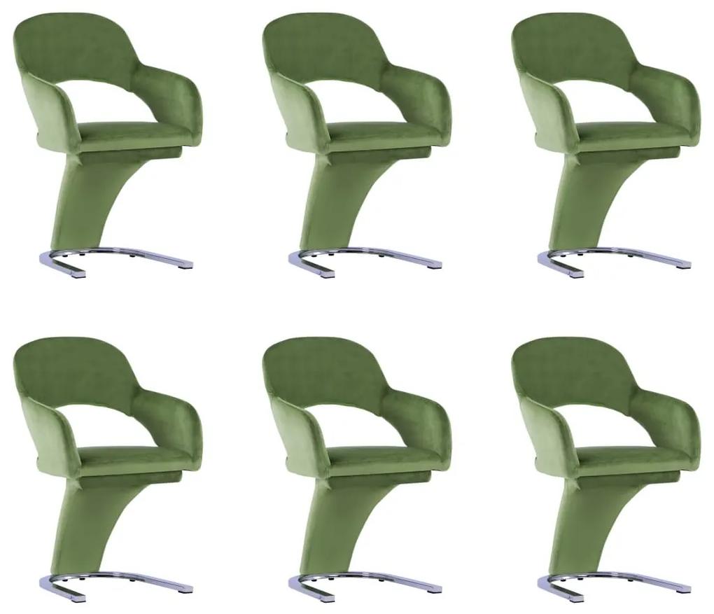 Cadeiras de jantar 6 pcs veludo verde