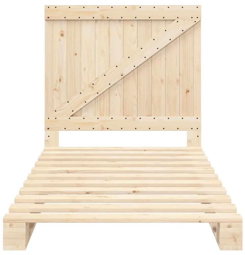 Estrutura de cama com cabeceira 100x200cm pinho maciço