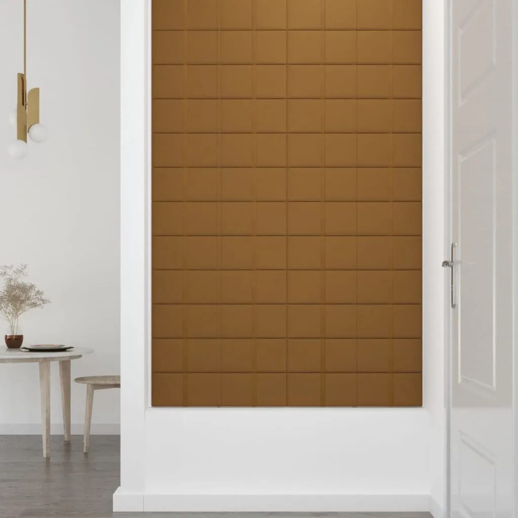 Painel de parede 12 pcs 60x15 cm veludo 1,08 m² castanho