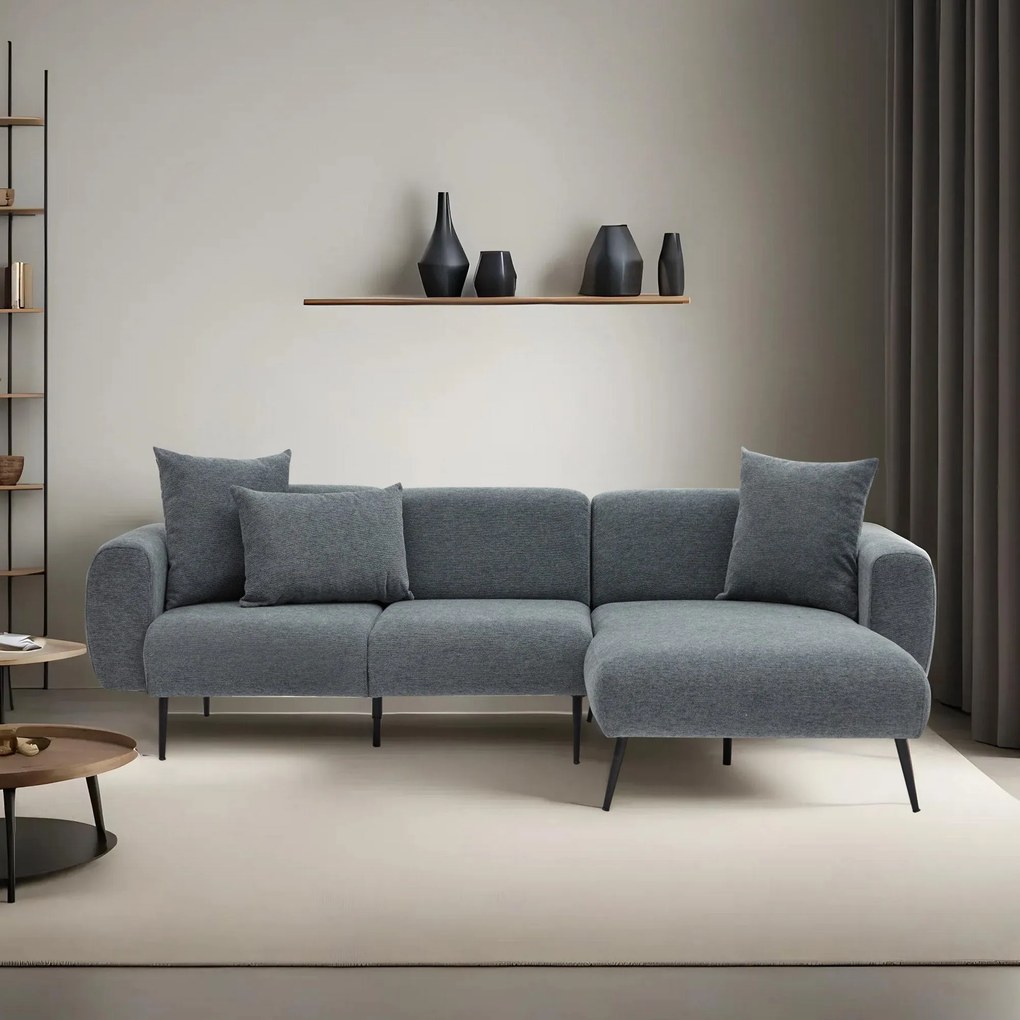 Sofá de Canto Side – Antracite – 252 cm x 77 cm x 82 cm