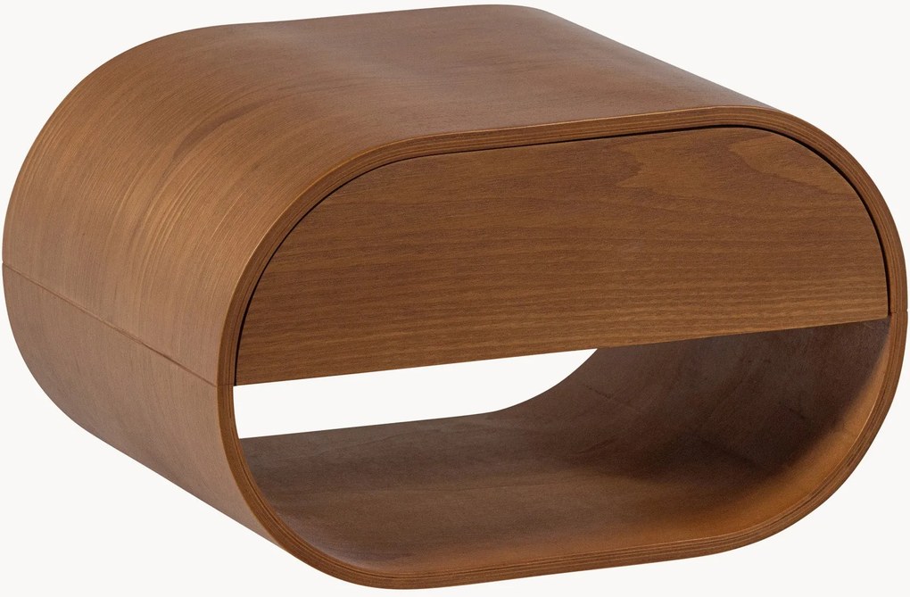 Mesa de cabeceira de parede com efeito de madeira e gaveta Momo