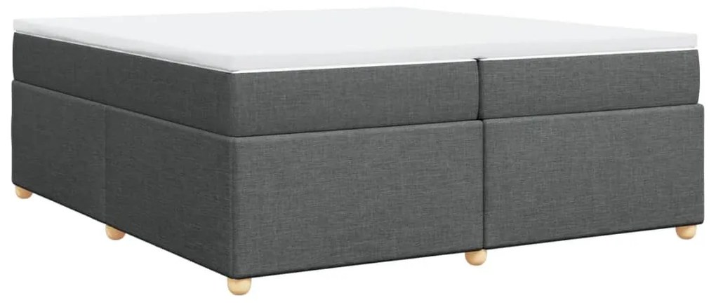Cama com molas/colchão 200x200 cm tecido cinzento-escuro
