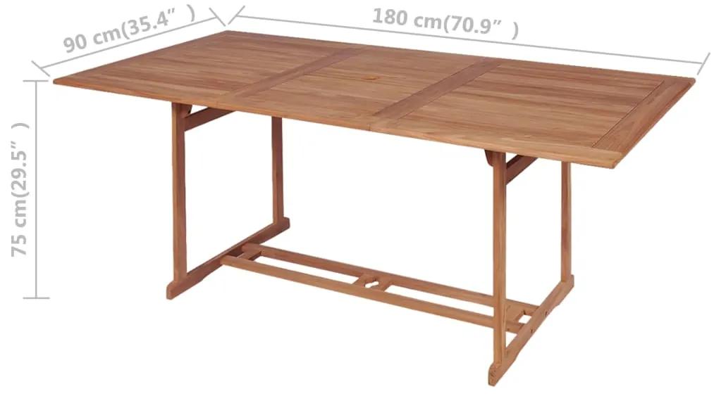 Mesa de jardim 180x90x75 cm madeira teca maciça