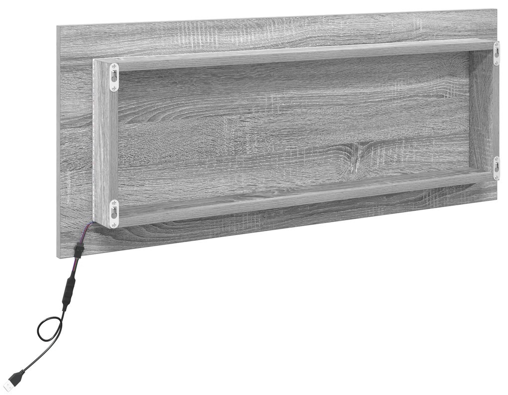 Espelho de Casa de Banho com Luz LED Cinza Sonoma 90x8,5x37 cm