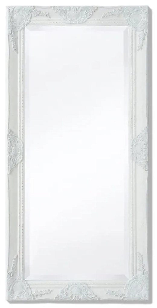 243679 vidaXL Espelho de parede, estilo barroco, 100x50 cm, branco