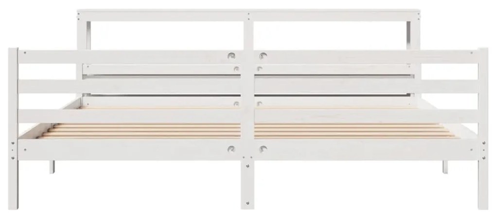 Estrutura de cama c/ cabeceira sem colchão 180x200 cm branco