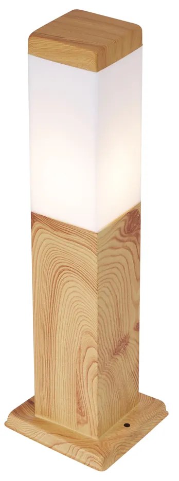 Candeeiro de pé moderno para exterior aço com impressão de madeira 45cm IP44 - Malois Moderno