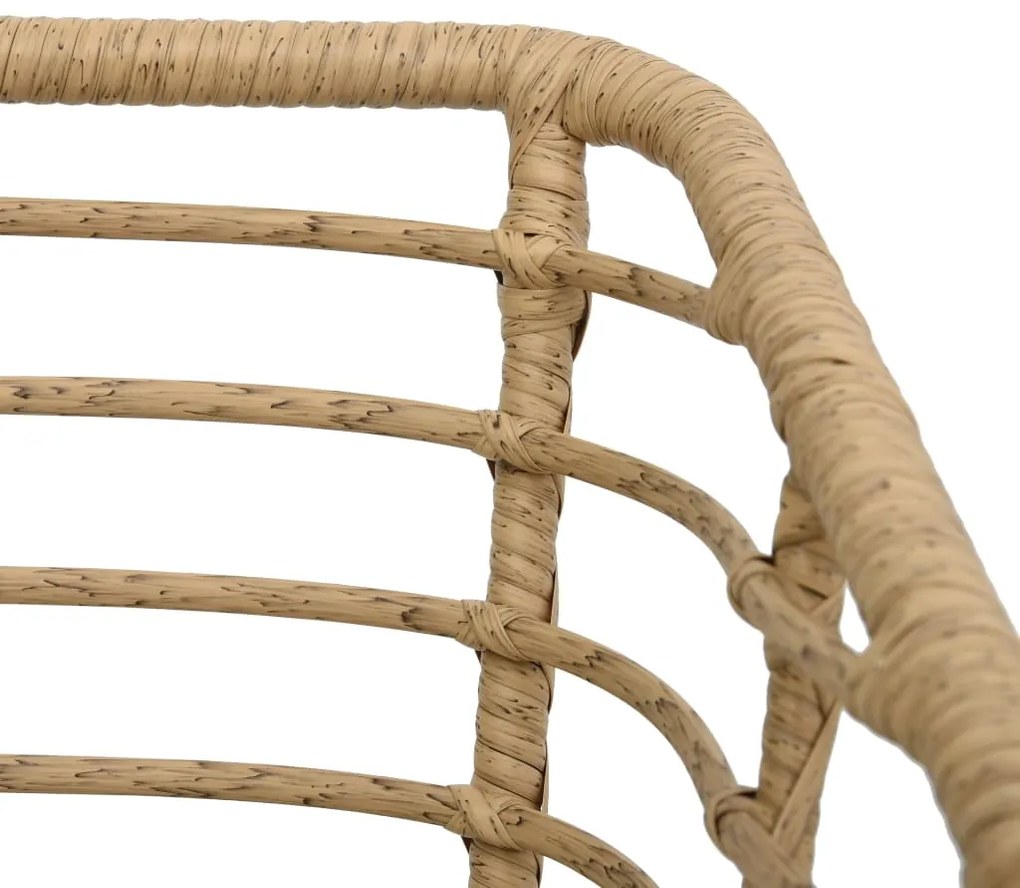 Cadeiras de jardim com almofadões 2 pcs vime PE cor carvalho