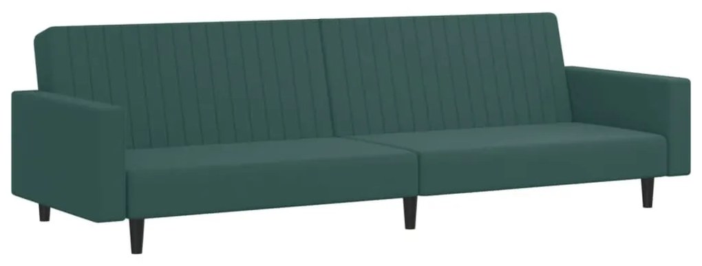 2 pcs conjunto de sofás veludo verde-escuro