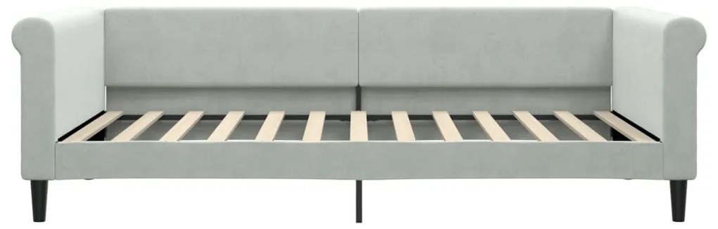 Sofá-cama com colchão 100x200 cm veludo cinzento-claro