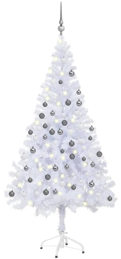 vidaXL Árvore de Natal artificial pré-iluminada com bolas 230 ramos