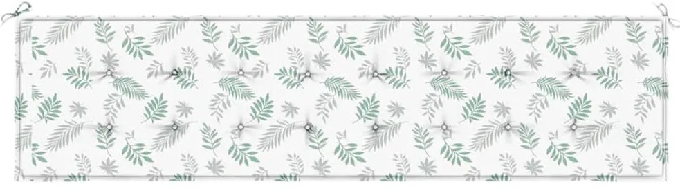 Almofadão para banco de jardim 200x50x4 cm tecido padrão folhas