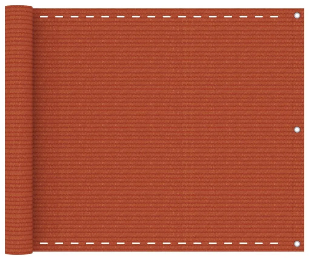 vidaXL Tela de varanda 75x500 cm PEAD laranja