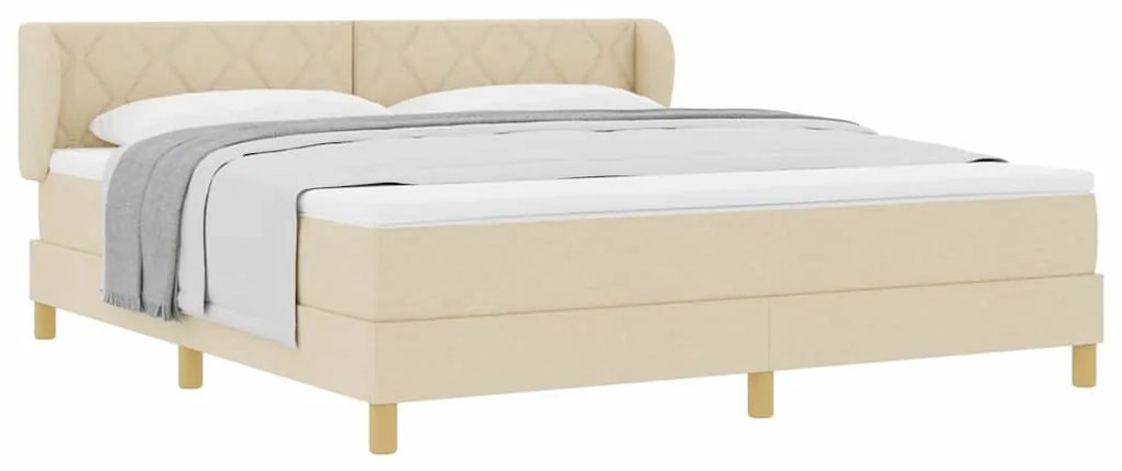 Cama Box com Colchão vidaXL - Creme - 180x200 cm - Tecido