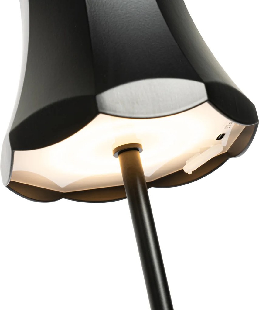 Candeeiro de mesa retro preto recarregável IP44 - Granny