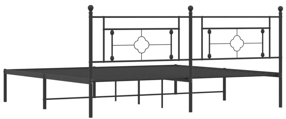 Estrutura de cama com cabeceira 200x200 cm metal preto