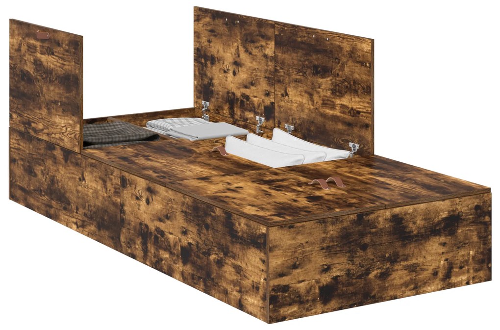 Estrutura da Cama Storage Carvalho Fumado 80x200 cm