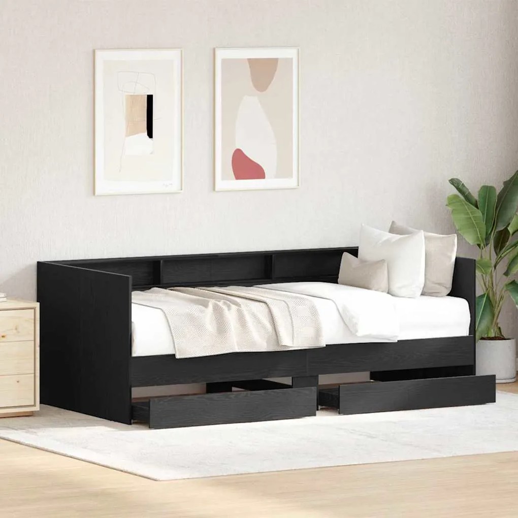 vidaXL Cama de Dia com gaveta Cinzeto 90 x 200 cm Madeira processada