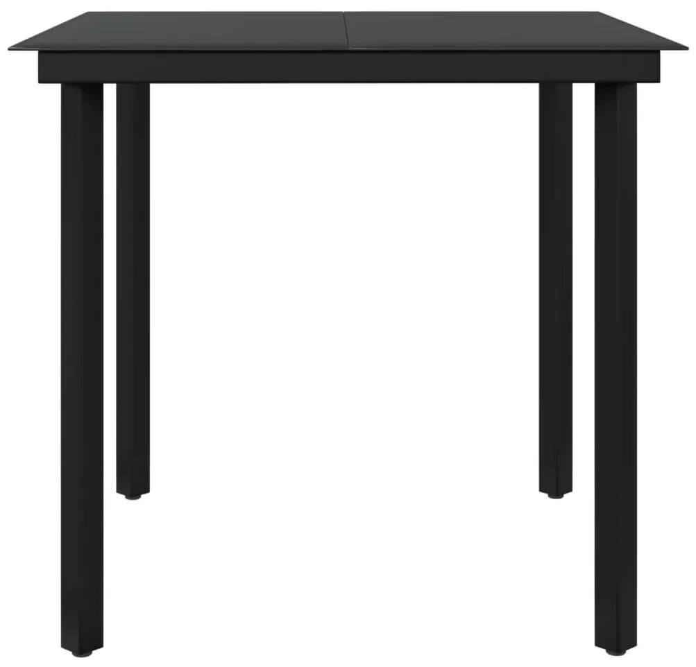 3 pcs conj. de jantar para jardim c/ almofadões cinzento/preto