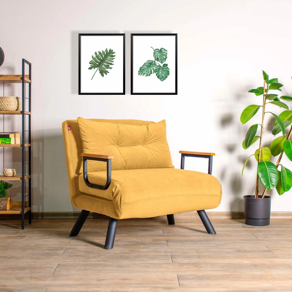 Sofá-cama de 1 Lugar Sando – Mostarda – 175x60 cm
