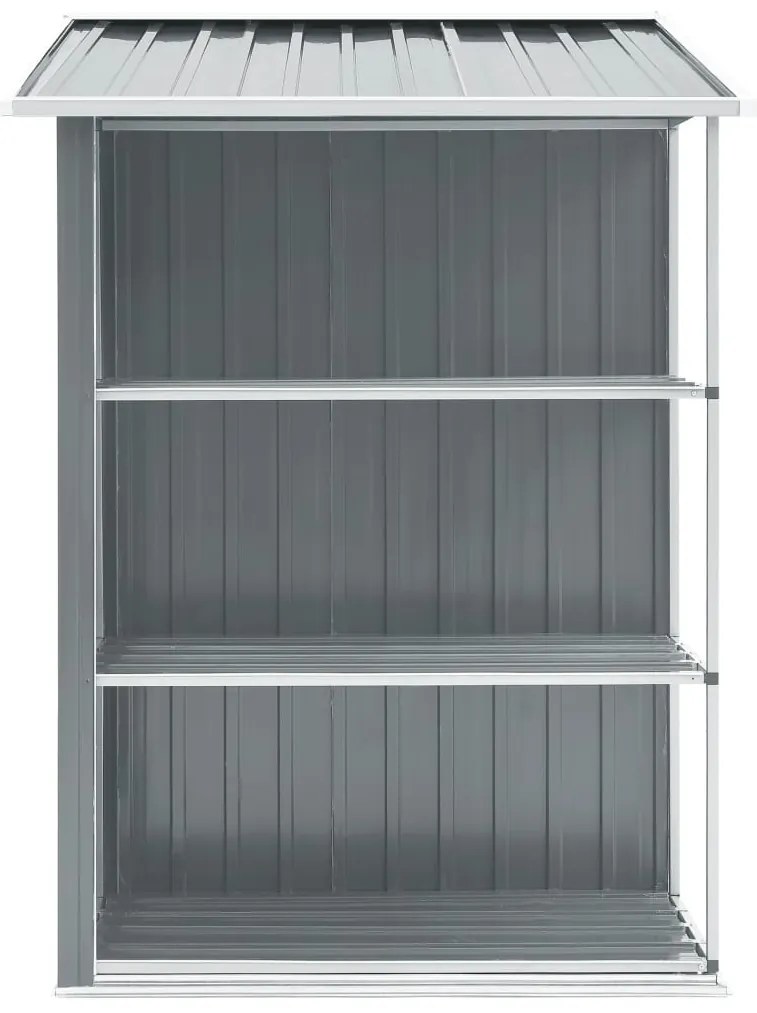 Abrigo de jardim c/ prateleiras 205x130x183 cm ferro cinzento