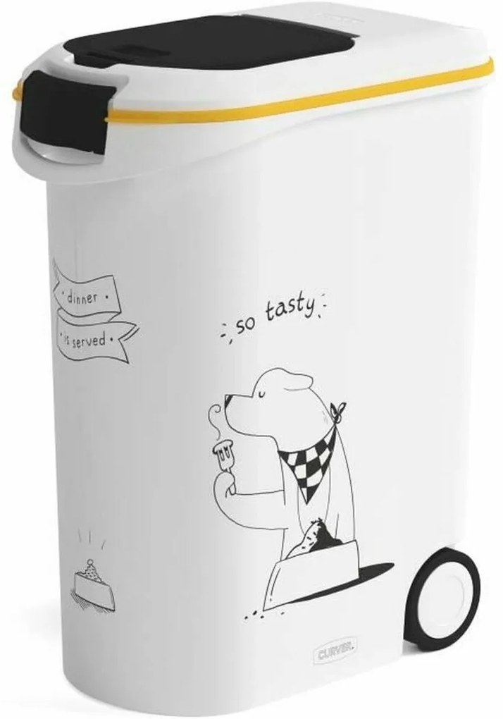 Recipiente para alimentos para animais Curver 794096 Com rodas Branco Plástico 20 kg 54 L 49,3 x 27,8 x 60,5 cm