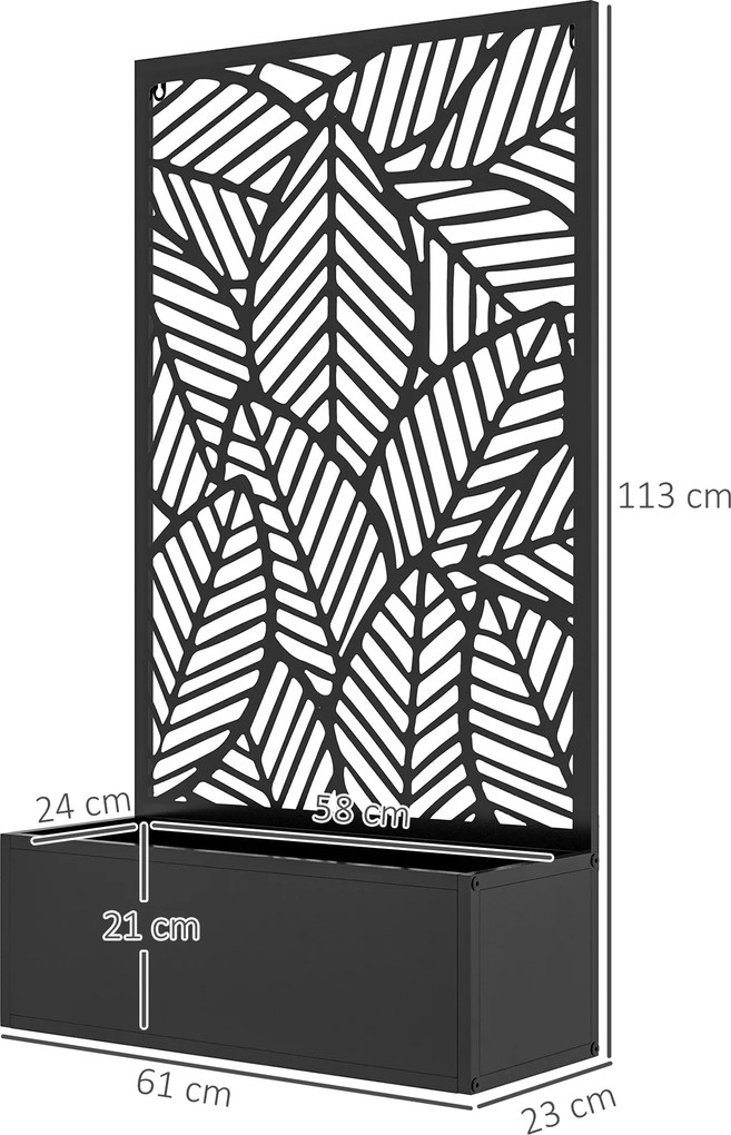 Biombo de Exterior com Floreira de Metal Floreira de Parede ou Indepen