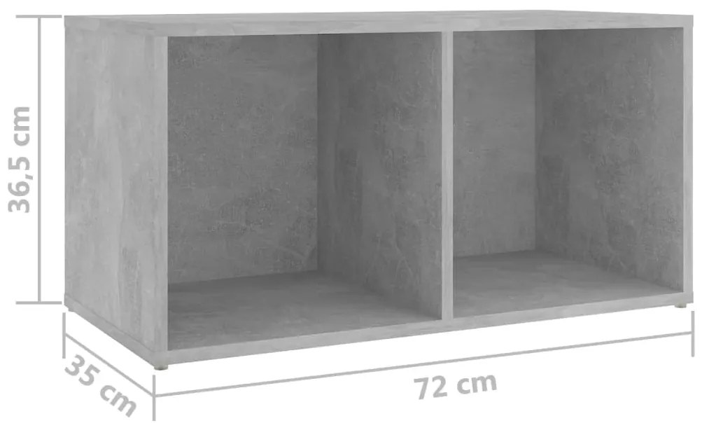 Móveis de TV 2 pcs 72x35x36,5 cm contraplacado cinzento cimento