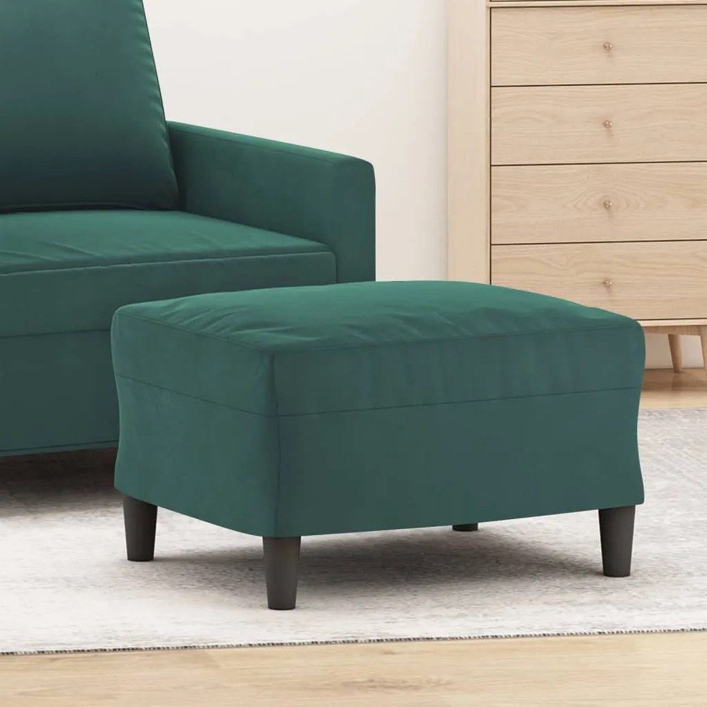 vidaXL Apoio de pés 60x50x41 cm veludo verde-escuro