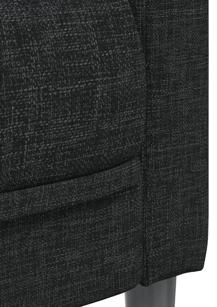 2 pcs conjunto de sofás tecido preto