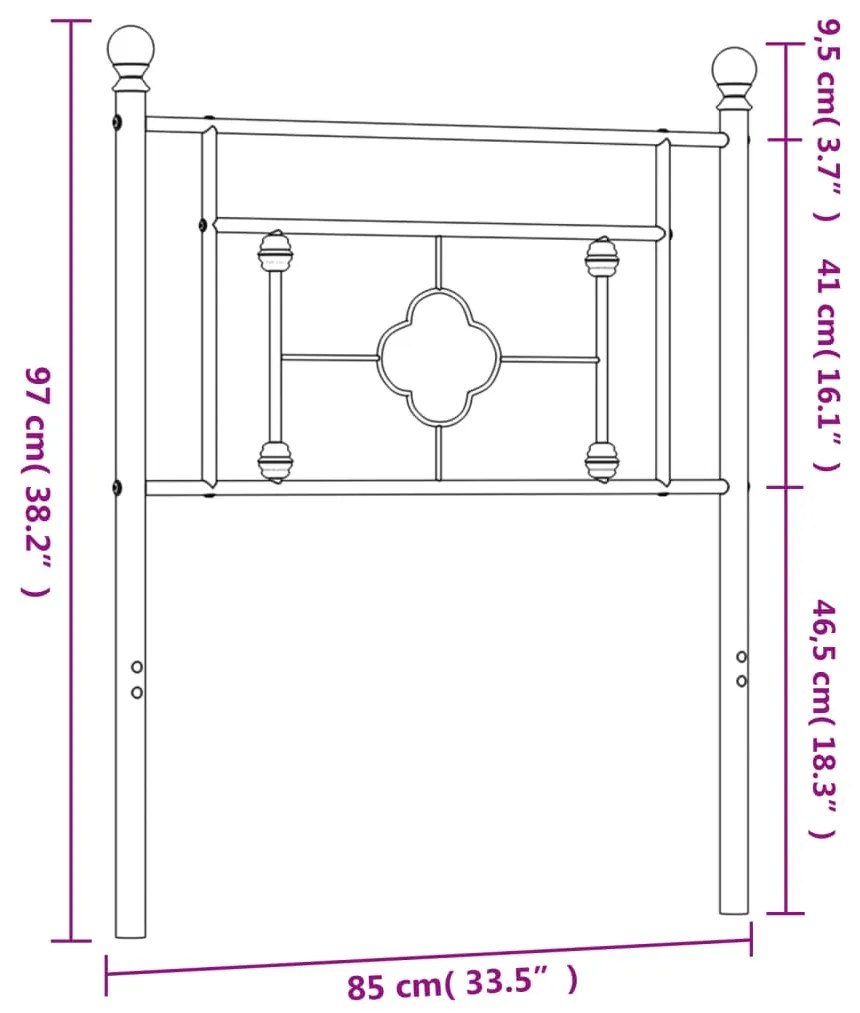 Cabeceira de cama 80 cm metal branco