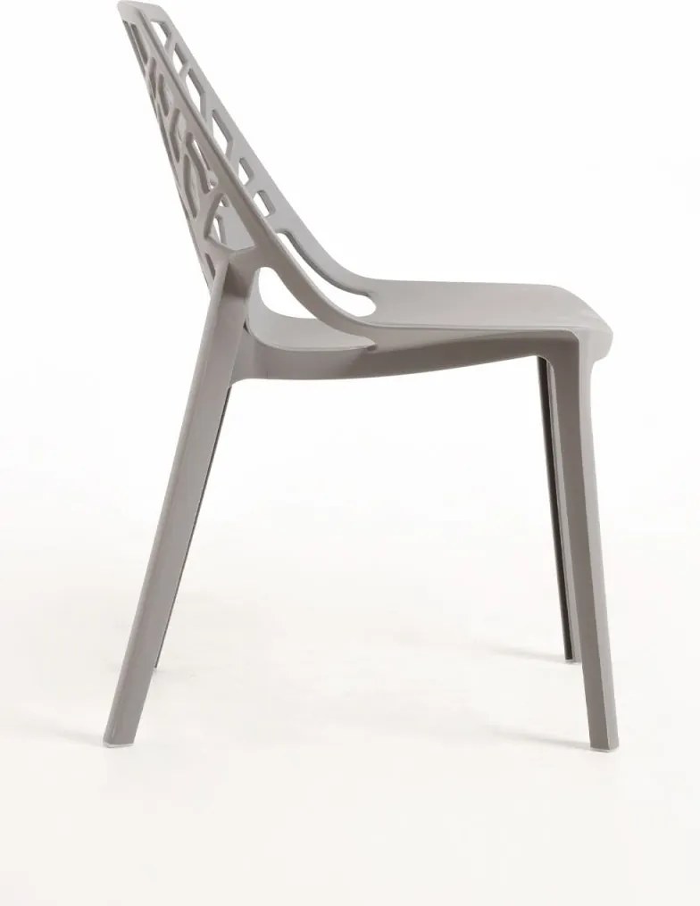 Pack 6 Cadeiras Hissar Polipropileno - Cinza claro